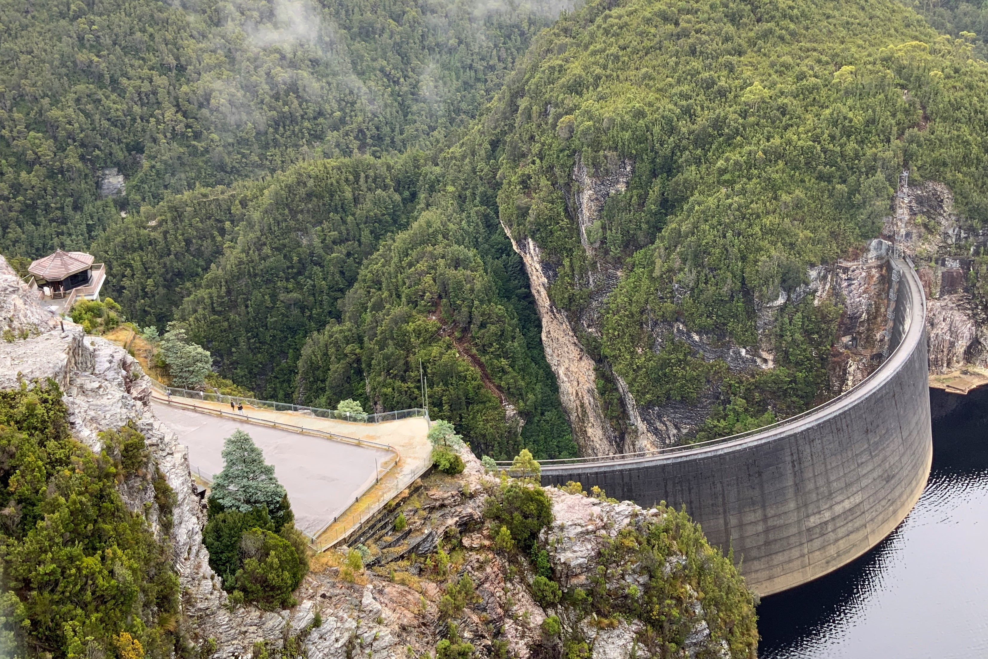 View of Gordon Dam from Knob Hill