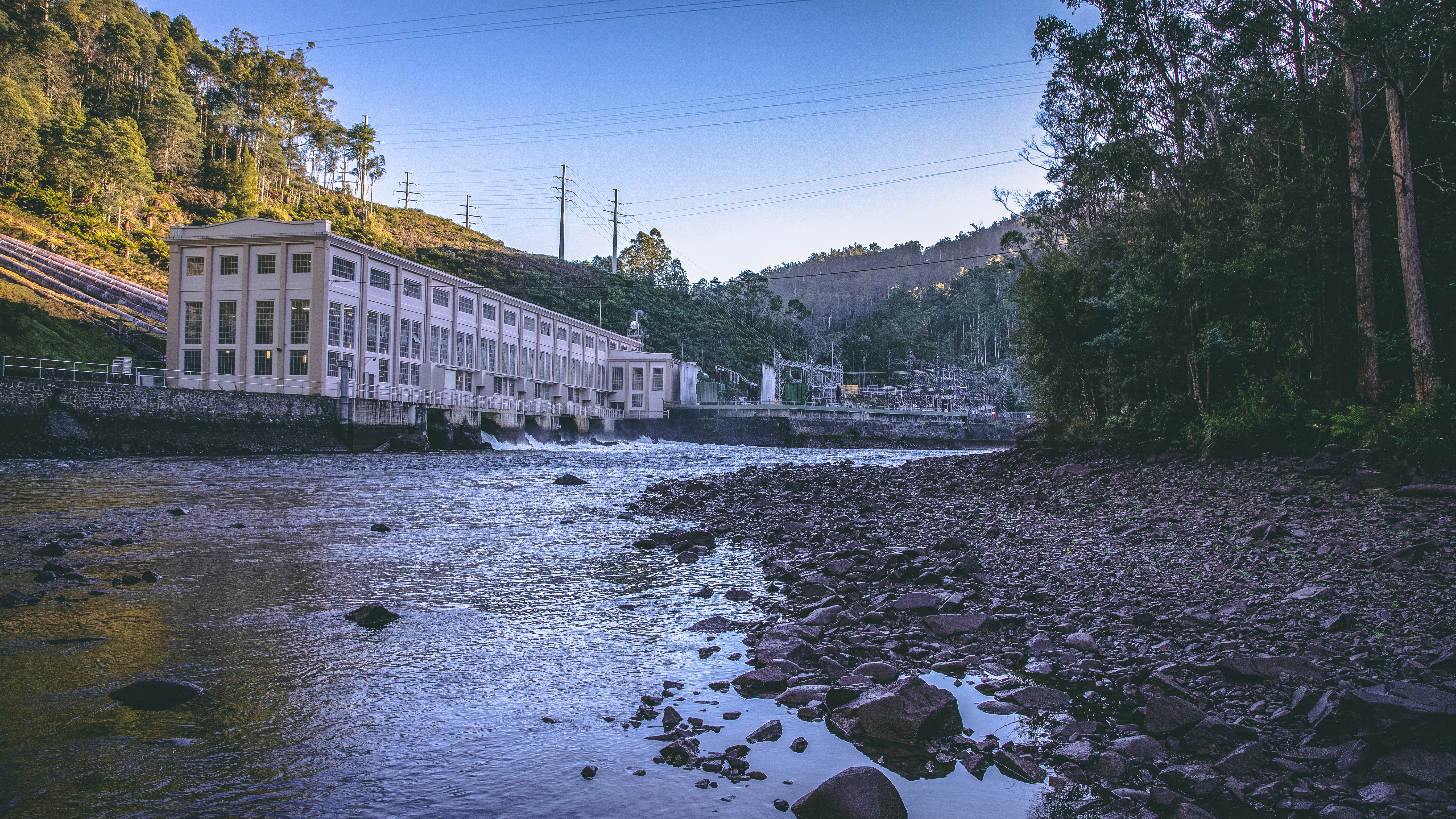 View of Tarraleah Power Station from the shore