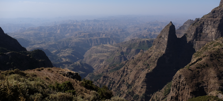 High in the Simien Mountains, 3500 metres above sea level