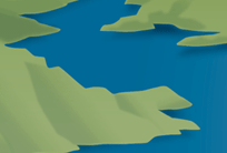 graphic image of water and mountains