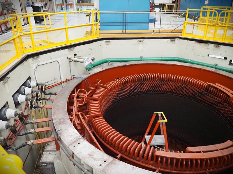 Looking down into the turbine cavern