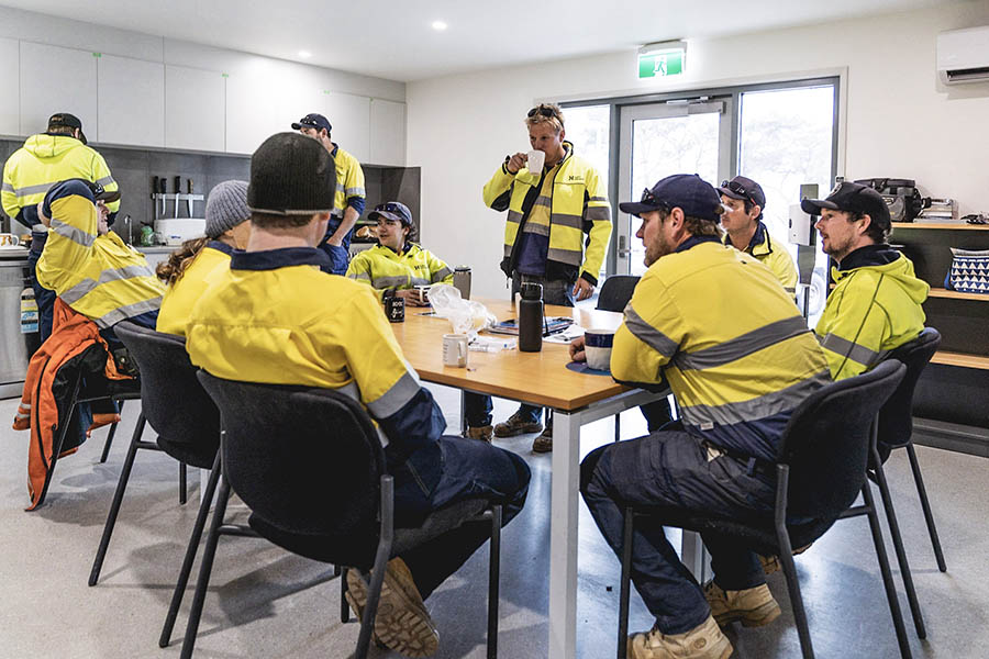 Hydro Tasmania workers on Flinders Island