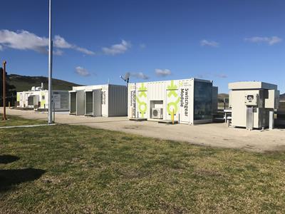 Large shipping containers used to house energy the hybrid energy system
