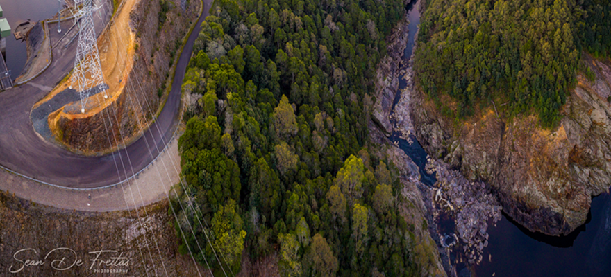 Aerial photograph from the West Coast of Tasmania