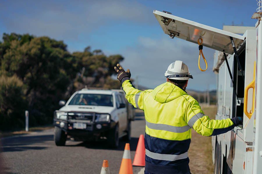 Hydro Tasmania worker on Flinders Island