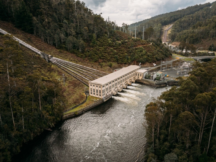 Aerial view of Tarraleah power station