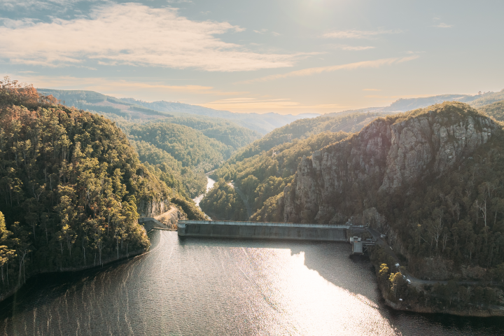 Cethana Dam from the air