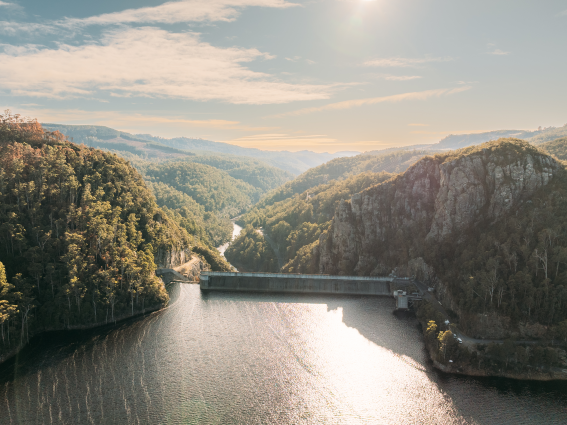 Cethana Dam from the air