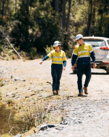 Maddy and Nathan at Lemonthyme Power Station inflow
